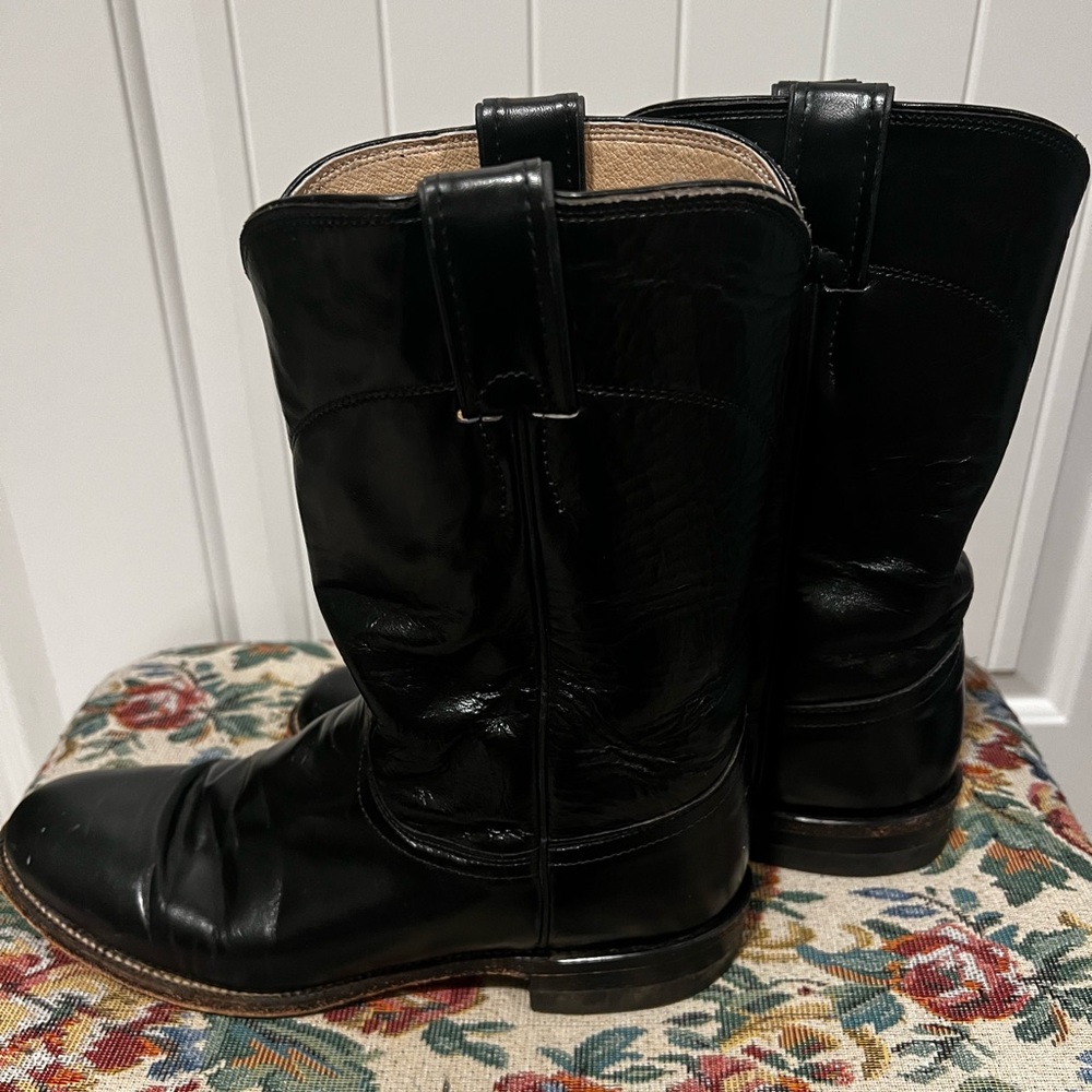 Women’s Justin Roper 8B Cowboy Boots L3703 Black Leather